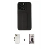 MARSİLYAN™- iPhone 13 Pro Max Kılıf Çekirdek Yansıma - Siyah Bilvis Hayalet Cam Ekran Koruyucu + Shine Kamera Lens - GD
