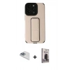 MARSİLYAN™- iPhone 13 Pro Max Kılıf Çekirdek Yansıma - Siyah Bilvis Hayalet Cam Ekran Koruyucu + Pers Alüminyum Kamera Lens - SABE