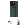MARSİLYAN™- iPhone 13 Pro Max Kılıf Çekirdek Yansıma - Siyah Bilvis Hayalet Cam Ekran Koruyucu + Pers Alüminyum Kamera Lens - SABE