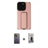 MARSİLYAN™- iPhone 13 Pro Max Kılıf Çekirdek Yansıma - Siyah Bilvis Hayalet Cam Ekran Koruyucu + Neon Fosforlu Kamera Lens - YL
