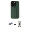 MARSİLYAN™- iPhone 13 Pro Max Kılıf Çekirdek Yansıma - Siyah Bilvis Hayalet Cam Ekran Koruyucu + Renkli Kamera Lens Koruma Cam - YL