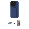 MARSİLYAN™- iPhone 13 Pro Max Kılıf Çekirdek Yansıma - Siyah Bilvis Hayalet Cam Ekran Koruyucu + Renkli Kamera Lens Koruma Cam - YL