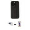 MARSİLYAN™- iPhone 13 Pro Max Kılıf Çekirdek Yansıma - Siyah Joko 5D Cam + Pers Alüminyum Kamera Lens - LT