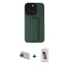 MARSİLYAN™- iPhone 13 Pro Max Kılıf Çekirdek Yansıma - Siyah Joko 5D Cam + Rainbow Kamera Lens Koruma Cam - MI