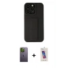 MARSİLYAN™- iPhone 13 Pro Max Kılıf Çekirdek Yansıma - Siyah Joko 5D Cam + Neon Fosforlu Kamera Lens - YL