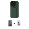 MARSİLYAN™- iPhone 13 Pro Max Kılıf Çekirdek Yansıma - Siyah Joko 5D Cam + Neon Fosforlu Kamera Lens - YL