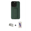 MARSİLYAN™- iPhone 13 Pro Max Kılıf Çekirdek Yansıma - Siyah Joko 5D Cam + Rainbow Kamera Lens Koruma Cam - BZ