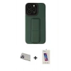 MARSİLYAN™- iPhone 13 Pro Max Kılıf Çekirdek Yansıma - Siyah Joko 5D Cam + Rainbow Kamera Lens Koruma Cam - MR