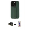 MARSİLYAN™- iPhone 13 Pro Max Kılıf Çekirdek Yansıma - Siyah Joko 5D Cam + Raze Metal Kamera Lens - GD