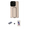 MARSİLYAN™- iPhone 13 Pro Max Kılıf Çekirdek Yansıma - Siyah Joko 5D Cam + Sarı Renkli Kamera Lens Koruma Cam