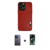 MARSİLYAN™- iPhone 13 Pro Max Kılıf Doruk Asil Koleksiyonu - Şeffaf 360 Full Body Arka Koruyucu + Neon Fosforlu Kamera Lens - MI