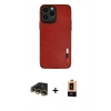 MARSİLYAN™- iPhone 13 Pro Max Kılıf Doruk Asil Koleksiyonu - Şeffaf Maxco Cam Ekran Koruyucu + Raze Metal Kamera Lens - GD