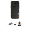 MARSİLYAN™- iPhone 13 Pro Max Kılıf Doruk Asil Koleksiyonu - Şeffaf Maxco Cam Ekran Koruyucu + Turuncu Renkli Kamera Lens Koruma Cam