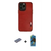 MARSİLYAN™- iPhone 13 Pro Max Kılıf Doruk Asil Koleksiyonu - Siyah 18D Cam Ekran Koruyucu + Renkli Kamera Lens Koruma Cam - MI