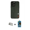 MARSİLYAN™- iPhone 13 Pro Max Kılıf Doruk Asil Koleksiyonu - Siyah 18D Cam Ekran Koruyucu + Rainbow Kamera Lens Koruma Cam - BZ