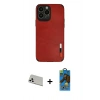 MARSİLYAN™- iPhone 13 Pro Max Kılıf Doruk Asil Koleksiyonu - Siyah 18D Cam Ekran Koruyucu + Rainbow Kamera Lens Koruma Cam - BZ