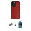 MARSİLYAN™- iPhone 13 Pro Max Kılıf Doruk Asil Koleksiyonu - Siyah 18D Cam Ekran Koruyucu + Renkli Kamera Lens Koruma Cam - YL