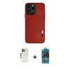 MARSİLYAN™- iPhone 13 Pro Max Kılıf Doruk Asil Koleksiyonu - Siyah 18D Cam Ekran Koruyucu + Shine Kamera Lens - GD