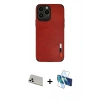 MARSİLYAN™- iPhone 13 Pro Max Kılıf Doruk Asil Koleksiyonu - Siyah 3D Antistatik Cam Ekran Koruyucu + Rainbow Kamera Lens Koruma Cam - BZ