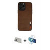 MARSİLYAN™- iPhone 13 Pro Max Kılıf Doruk Asil Koleksiyonu - Siyah 3D Antistatik Cam Ekran Koruyucu + Rainbow Kamera Lens Koruma Cam - BZ