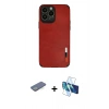MARSİLYAN™- iPhone 13 Pro Max Kılıf Doruk Asil Koleksiyonu - Siyah 3D Antistatik Cam Ekran Koruyucu + Renkli Kamera Lens Koruma Cam - YL