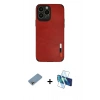MARSİLYAN™- iPhone 13 Pro Max Kılıf Doruk Asil Koleksiyonu - Siyah 3D Antistatik Cam Ekran Koruyucu + Shine Kamera Lens Koruma Cam - GI