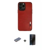 MARSİLYAN™- iPhone 13 Pro Max Kılıf Doruk Asil Koleksiyonu - Siyah 3D Antistatik Hayalet Cam Ekran Koruyucu + Renkli Kamera Lens Koruma Cam - SI