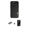 MARSİLYAN™- iPhone 13 Pro Max Kılıf Doruk Asil Koleksiyonu - Siyah 3D Antistatik Hayalet Cam Ekran Koruyucu + Renkli Kamera Lens Koruma Cam - YL