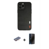 MARSİLYAN™- iPhone 13 Pro Max Kılıf Doruk Asil Koleksiyonu - Siyah 3D Antistatik Hayalet Cam Ekran Koruyucu + Renkli Kamera Lens Koruma Cam - TU