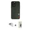 MARSİLYAN™- iPhone 13 Pro Max Kılıf Doruk Asil Koleksiyonu - Siyah 6D Mat Seramik Hayalet Nano Ekran Koruyucu + Gold Pers Alüminyum Kamera Lens