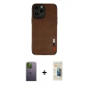 MARSİLYAN™- iPhone 13 Pro Max Kılıf Doruk Asil Koleksiyonu - Siyah 6D Mat Seramik Hayalet Nano Ekran Koruyucu + Neon Fosforlu Kamera Lens - YL