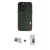 MARSİLYAN™- iPhone 13 Pro Max Kılıf Doruk Asil Koleksiyonu - Siyah 6D Mat Seramik Hayalet Nano Ekran Koruyucu + Rainbow Kamera Lens Koruma Cam - MI