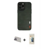 MARSİLYAN™- iPhone 13 Pro Max Kılıf Doruk Asil Koleksiyonu - Siyah 6D Mat Seramik Hayalet Nano Ekran Koruyucu + Rainbow Kamera Lens Koruma Cam - MR