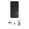 MARSİLYAN™- iPhone 13 Pro Max Kılıf Doruk Asil Koleksiyonu - Siyah 6D Mat Seramik Hayalet Nano Ekran Koruyucu + Pers Alüminyum Kamera Lens - KI