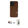 MARSİLYAN™- iPhone 13 Pro Max Kılıf Doruk Asil Koleksiyonu - Siyah 6D Mat Seramik Hayalet Nano Ekran Koruyucu + Kırmızı Rainbow Kamera Lens Koruma Cam