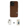 MARSİLYAN™- iPhone 13 Pro Max Kılıf Doruk Asil Koleksiyonu - Siyah 6D Mat Seramik Hayalet Nano Ekran Koruyucu + Shine Kamera Lens - GD