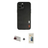 MARSİLYAN™- iPhone 13 Pro Max Kılıf Doruk Asil Koleksiyonu - Siyah 6D Mat Seramik Hayalet Nano Ekran Koruyucu + Kırmızı Rainbow Kamera Lens Koruma Cam