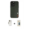 MARSİLYAN™- iPhone 13 Pro Max Kılıf Doruk Asil Koleksiyonu - Siyah 6D Mat Seramik Hayalet Nano Ekran Koruyucu + Shine Kamera Lens - GD