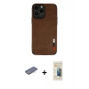 MARSİLYAN™- iPhone 13 Pro Max Kılıf Doruk Asil Koleksiyonu - Siyah 6D Mat Seramik Hayalet Nano Ekran Koruyucu + Renkli Kamera Lens Koruma Cam - MI