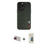 MARSİLYAN™- iPhone 13 Pro Max Kılıf Doruk Asil Koleksiyonu - Siyah 6D Mat Seramik Hayalet Nano Ekran Koruyucu + Kırmızı Rainbow Kamera Lens Koruma Cam