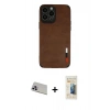 MARSİLYAN™- iPhone 13 Pro Max Kılıf Doruk Asil Koleksiyonu - Siyah 6D Mat Seramik Hayalet Nano Ekran Koruyucu + Rainbow Kamera Lens Koruma Cam - MR