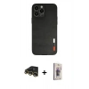 MARSİLYAN™- iPhone 13 Pro Max Kılıf Doruk Asil Koleksiyonu - Siyah Bilvis 3D Cam Ekran Koruyucu + Raze Metal Kamera Lens - GD
