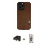 MARSİLYAN™- iPhone 13 Pro Max Kılıf Doruk Asil Koleksiyonu - Siyah Bilvis 3D Cam Ekran Koruyucu + Raze Metal Kamera Lens - GD
