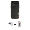 MARSİLYAN™- iPhone 13 Pro Max Kılıf Doruk Asil Koleksiyonu - Siyah Bilvis 3D Cam Ekran Koruyucu + Pers Alüminyum Kamera Lens - LT