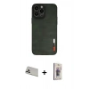 MARSİLYAN™- iPhone 13 Pro Max Kılıf Doruk Asil Koleksiyonu - Siyah Bilvis 3D Cam Ekran Koruyucu + Rainbow Kamera Lens Koruma Cam - BZ