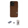 MARSİLYAN™- iPhone 13 Pro Max Kılıf Doruk Asil Koleksiyonu - Siyah Bilvis 3D Cam Ekran Koruyucu + Renkli Kamera Lens Koruma Cam - MI