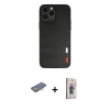 MARSİLYAN™- iPhone 13 Pro Max Kılıf Doruk Asil Koleksiyonu - Siyah Bilvis 3D Cam Ekran Koruyucu + Renkli Kamera Lens Koruma Cam - TU