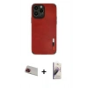 MARSİLYAN™- iPhone 13 Pro Max Kılıf Doruk Asil Koleksiyonu - Siyah Bilvis 3D Mat Cam Ekran Koruyucu + Rainbow Kamera Lens Koruma Cam - KI