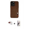 MARSİLYAN™- iPhone 13 Pro Max Kılıf Doruk Asil Koleksiyonu - Siyah Bilvis 3D Mat Cam Ekran Koruyucu + Pers Alüminyum Kamera Lens - KI