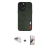 MARSİLYAN™- iPhone 13 Pro Max Kılıf Doruk Asil Koleksiyonu - Siyah Bilvis 3D Mat Cam Ekran Koruyucu + Pers Alüminyum Kamera Lens - GD